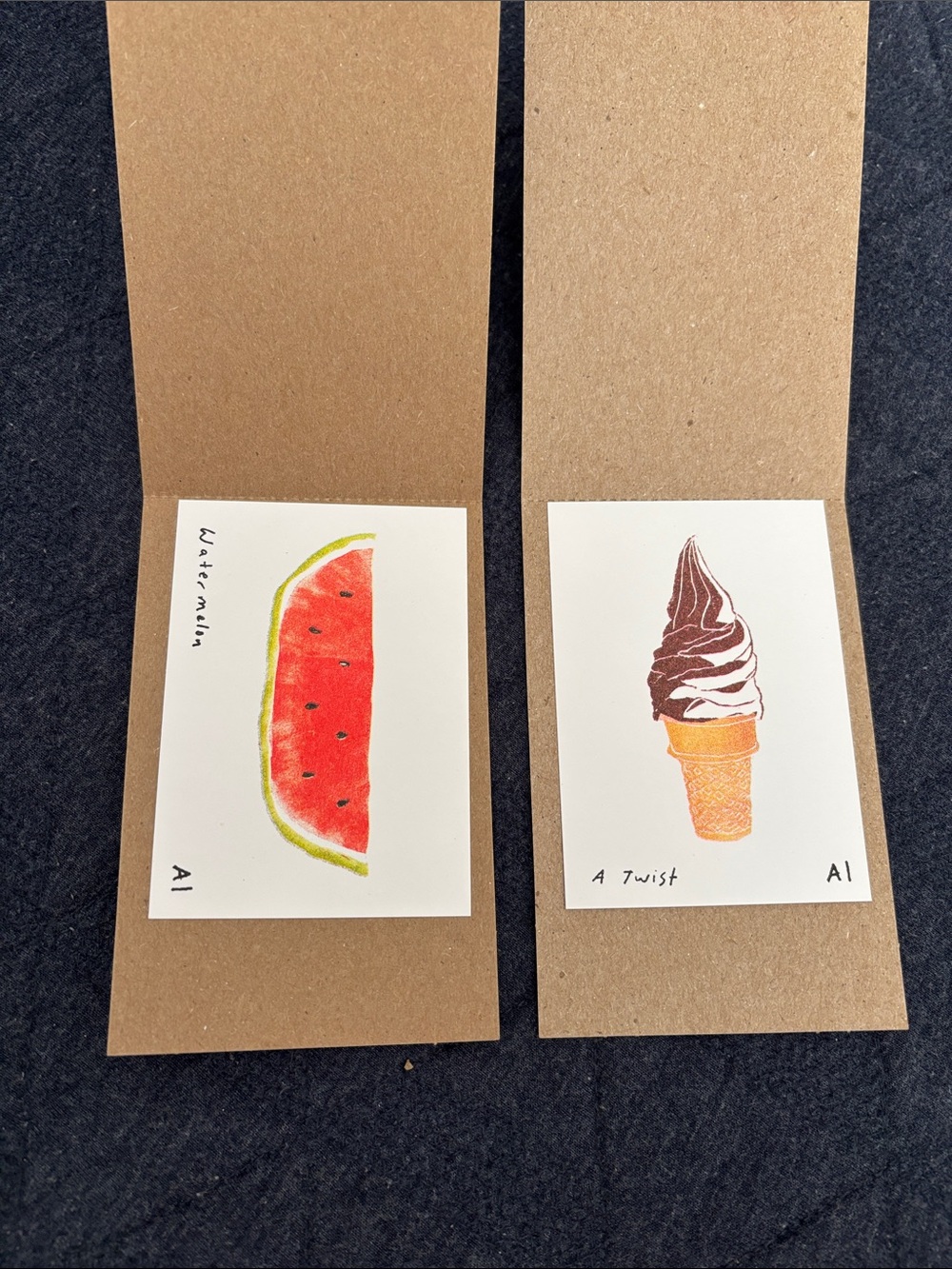 Inciardi Mini Prints - watermelon and ice cream cone